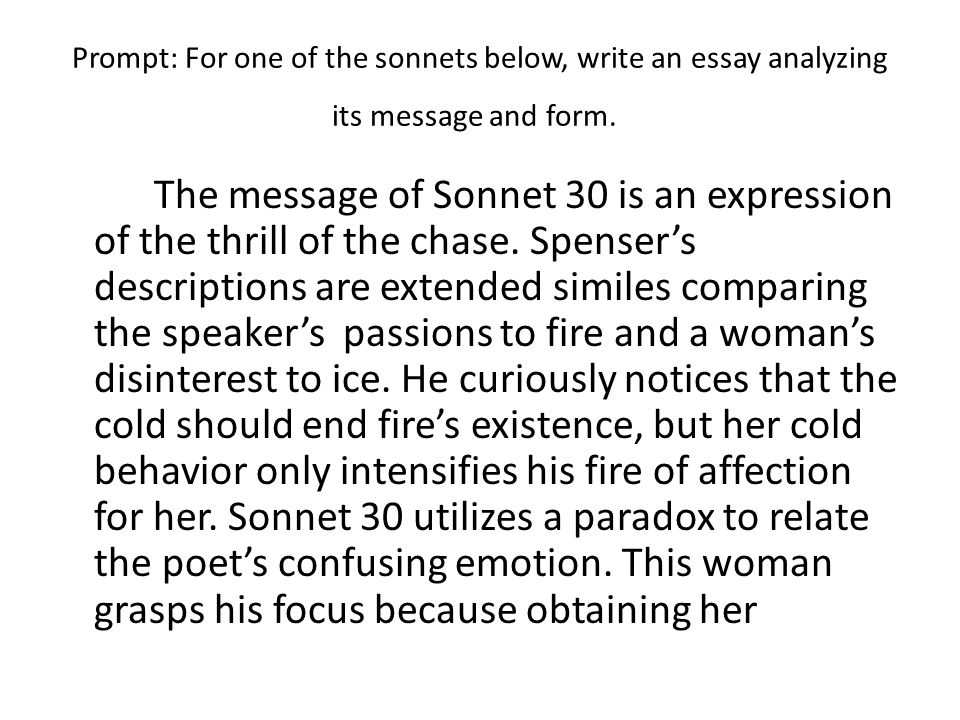 sonnet essay example