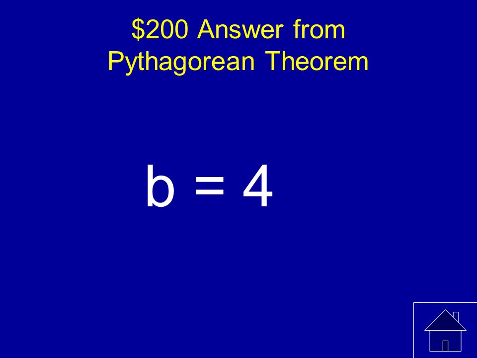 $200 Answer from Pythagorean Theorem