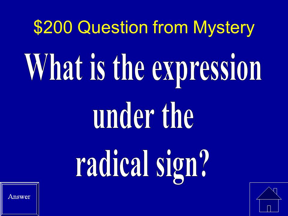 $200 Question from Mystery