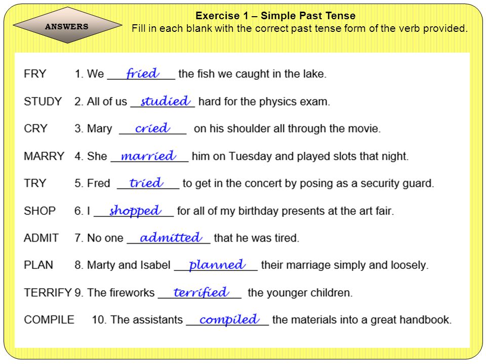 Контрольная работа прошедшее время 4 класс. Exercise 1 simple past Tense. Present simple exercises. Present Tenses past simple exercises. Past Tenses задания.