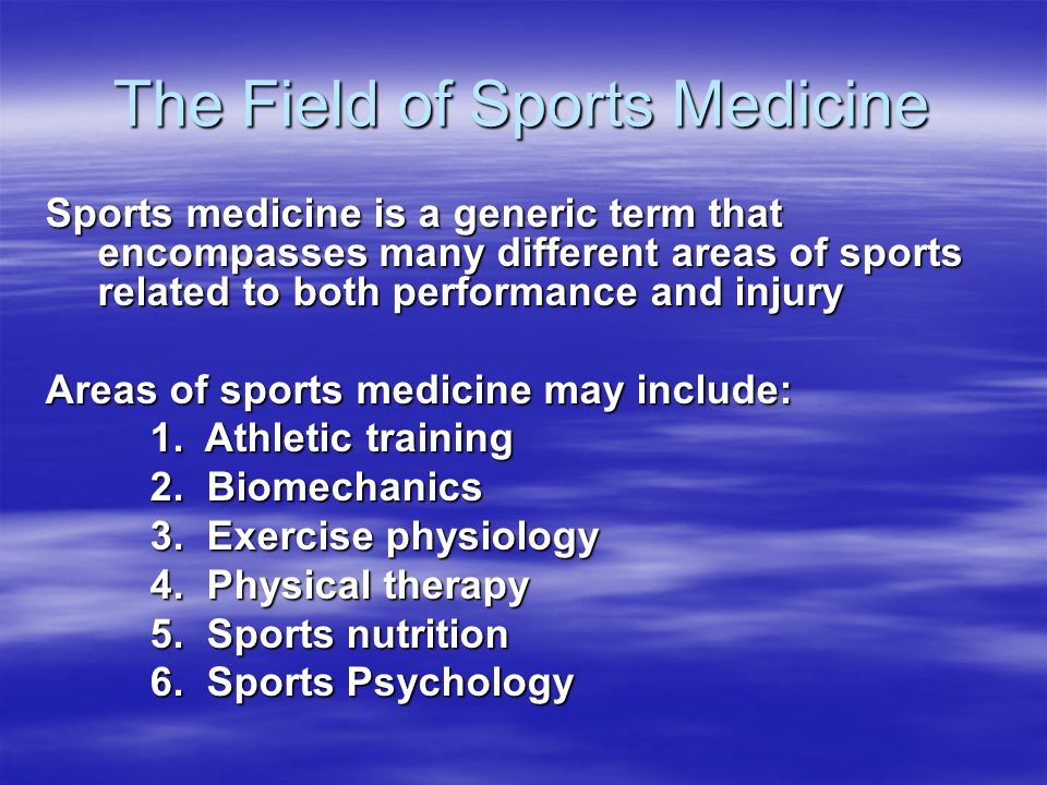 The Field of Sports Medicine
