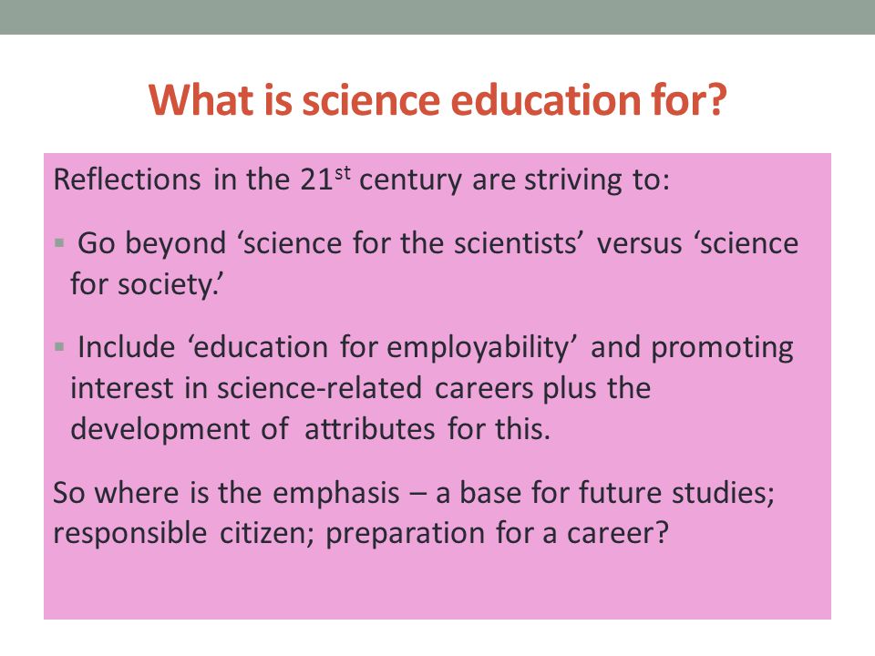 education career and science