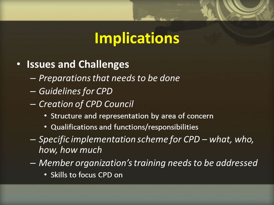 Implications Issues and Challenges Preparations that needs to be done