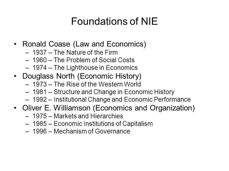 Lecture 15 Institutions, New Institutional Economics, and Environmental and  Natural Resource Economics. - ppt video online download