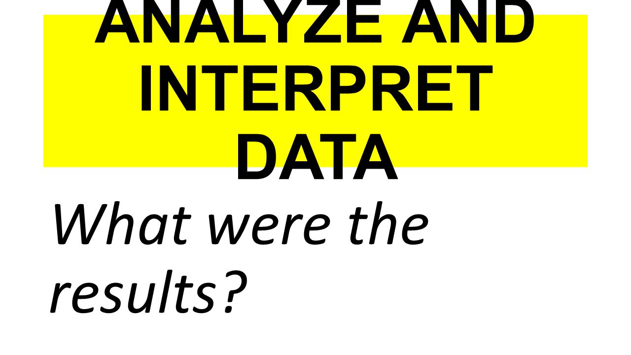 ANALYZE AND INTERPRET DATA