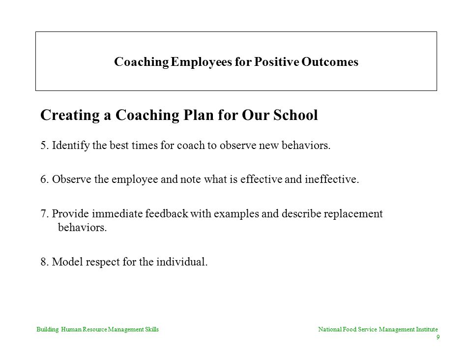 Coaching Employees for Positive Outcomes