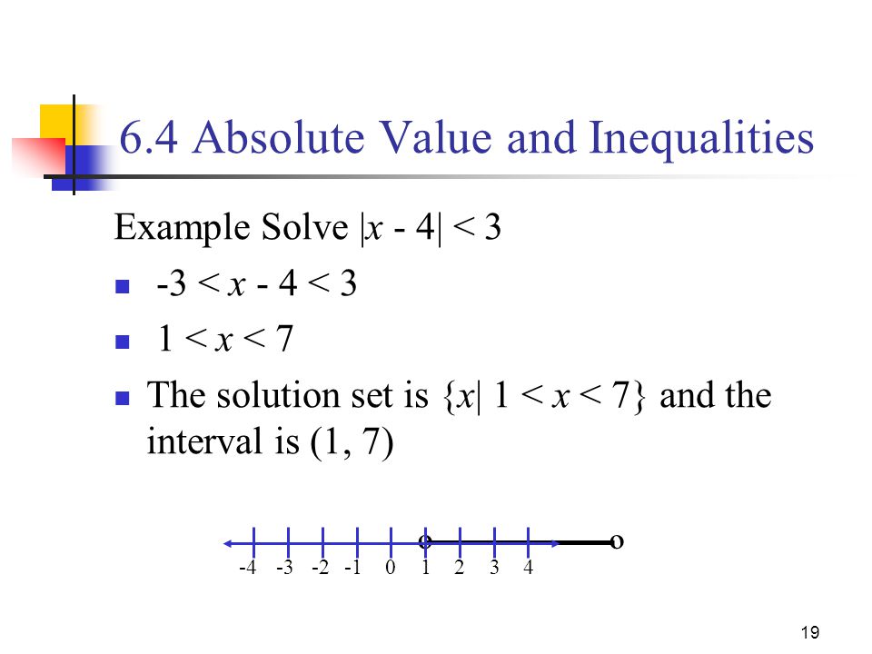 6.4 Absolute Value and Inequalities