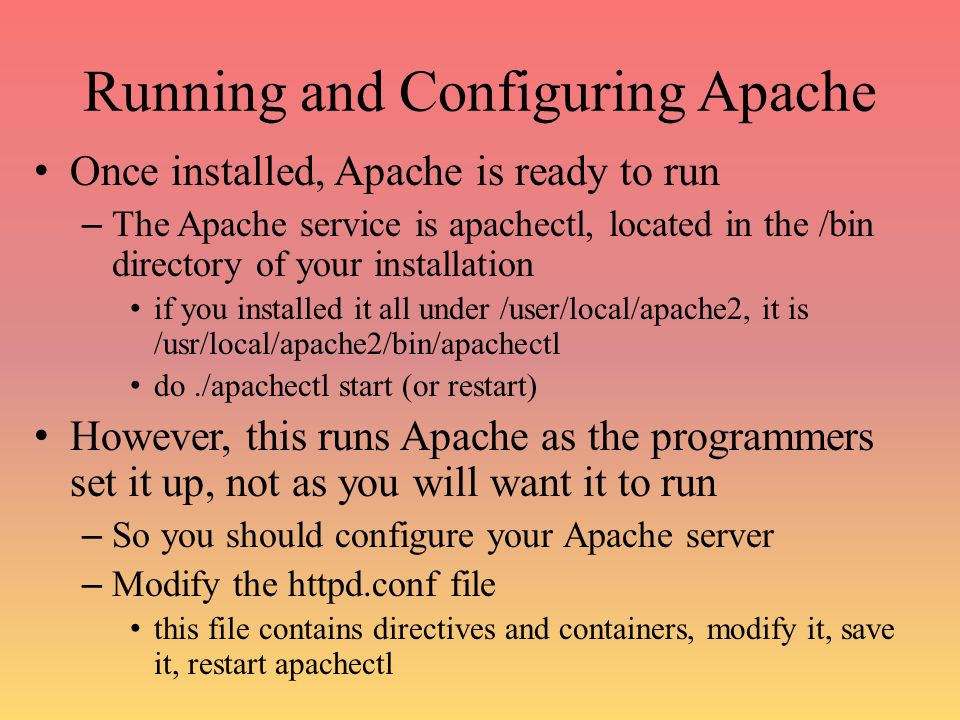 Running and Configuring Apache