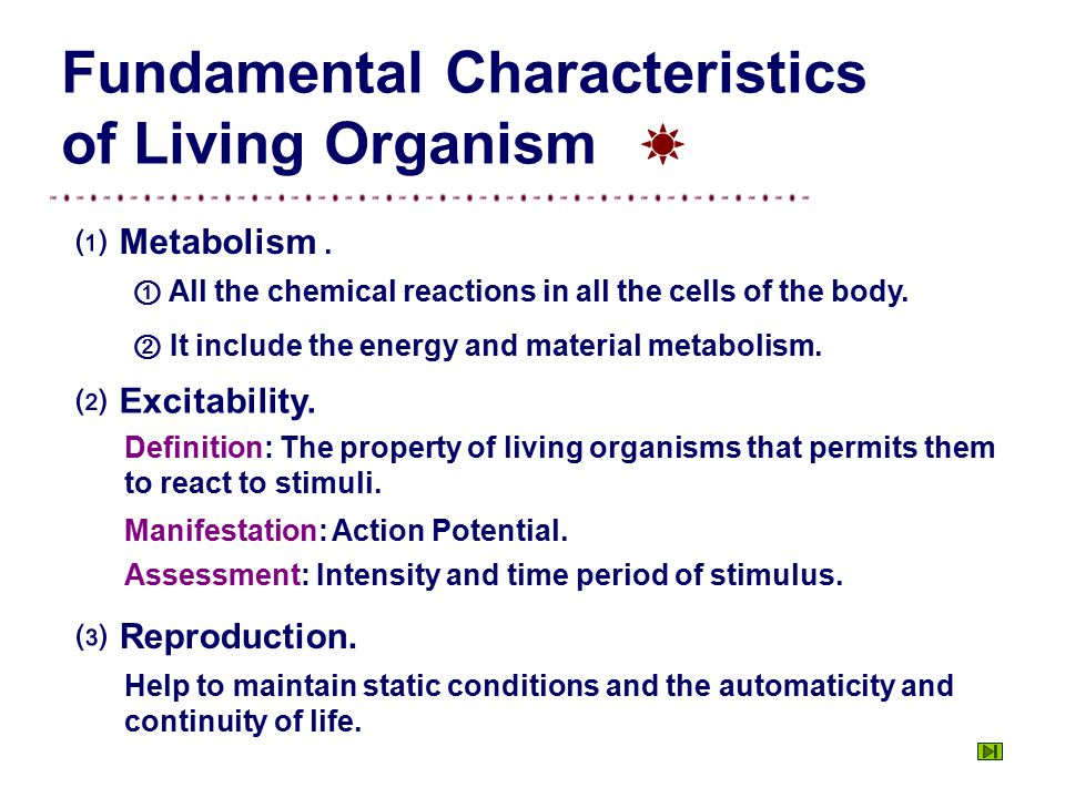 Fundamental Characteristics of Living Organism