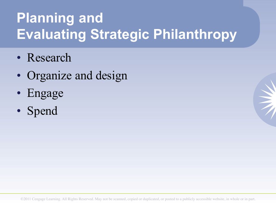 Planning and Evaluating Strategic Philanthropy