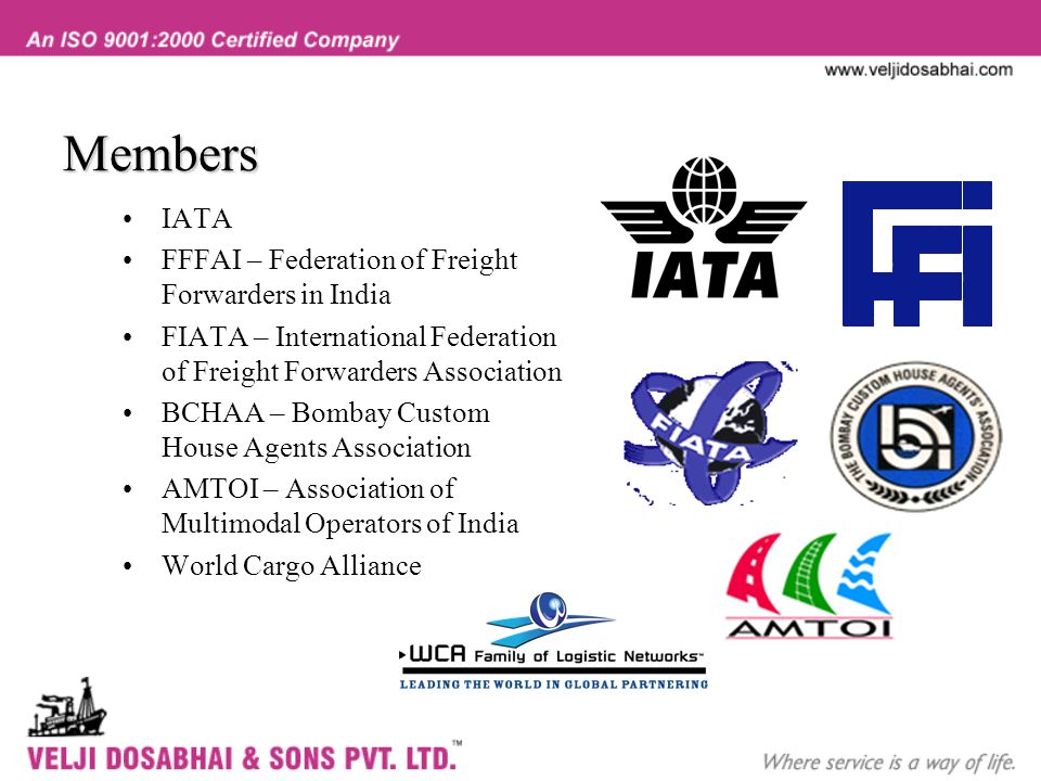 Members IATA FFFAI – Federation of Freight Forwarders in India