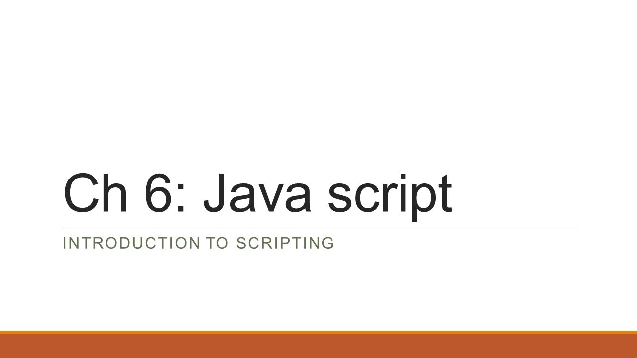 Introduction to scripting