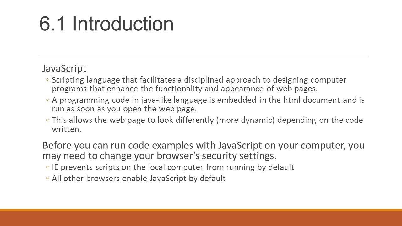 6.1 Introduction JavaScript