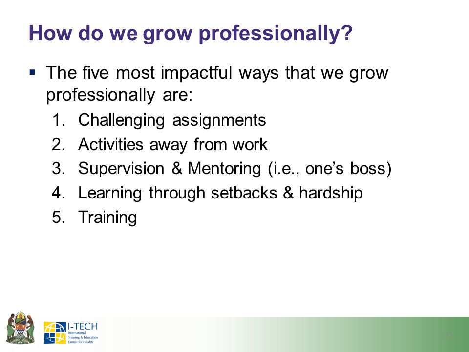 How do we grow professionally