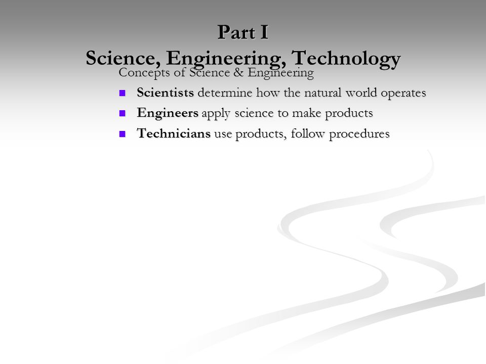 Part I Science, Engineering, Technology