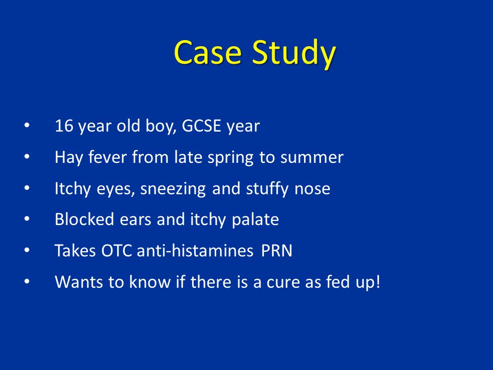 Case Study 16 year old boy, GCSE year