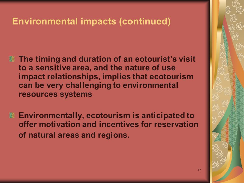 Environmental impacts (continued)