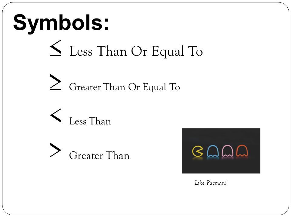 Greater Than or Equal Symbol (≥)