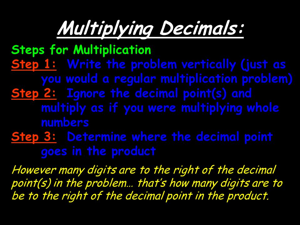 Multiplying Decimals: