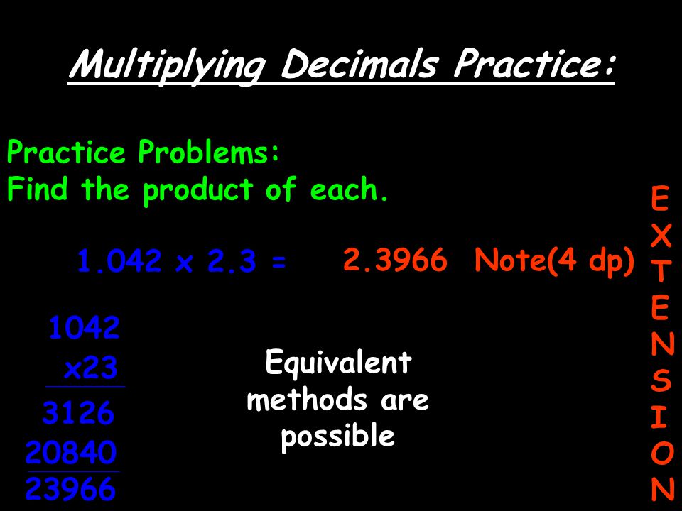 Multiplying Decimals Practice: