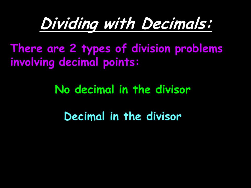 Dividing with Decimals: