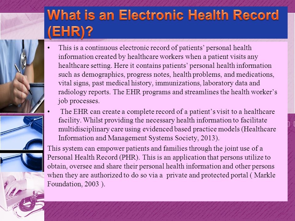 What is an Electronic Health Record (EHR)