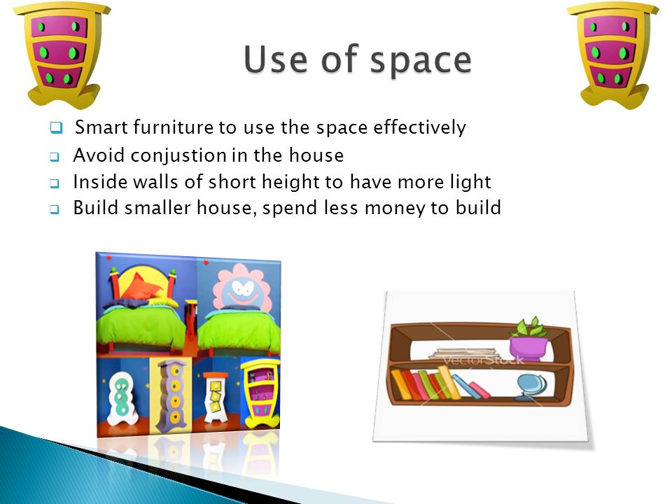 Use of space Smart furniture to use the space effectively