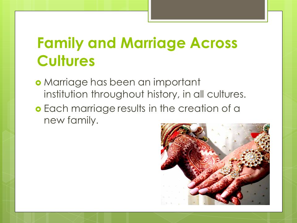 Family and Marriage Across Cultures