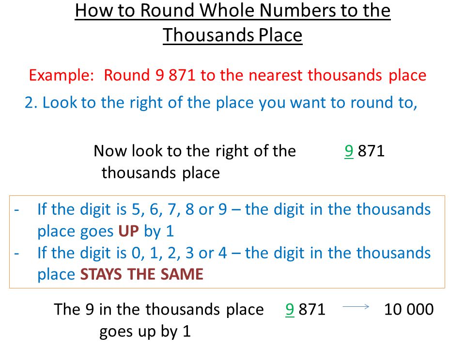 How to Round Whole Numbers to the Thousands Place