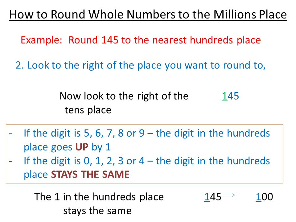 How to Round Whole Numbers to the Millions Place