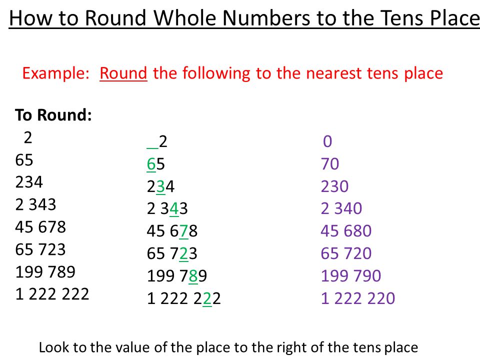 How to Round Whole Numbers to the Tens Place