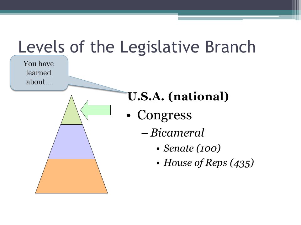 Levels of the Legislative Branch