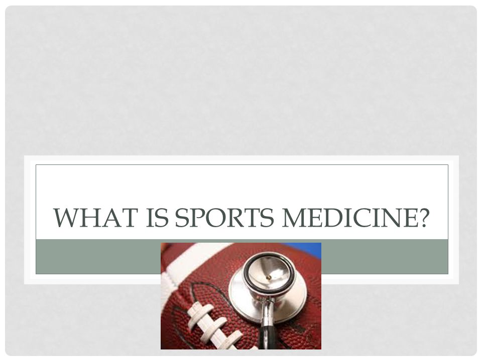 What is sports medicine