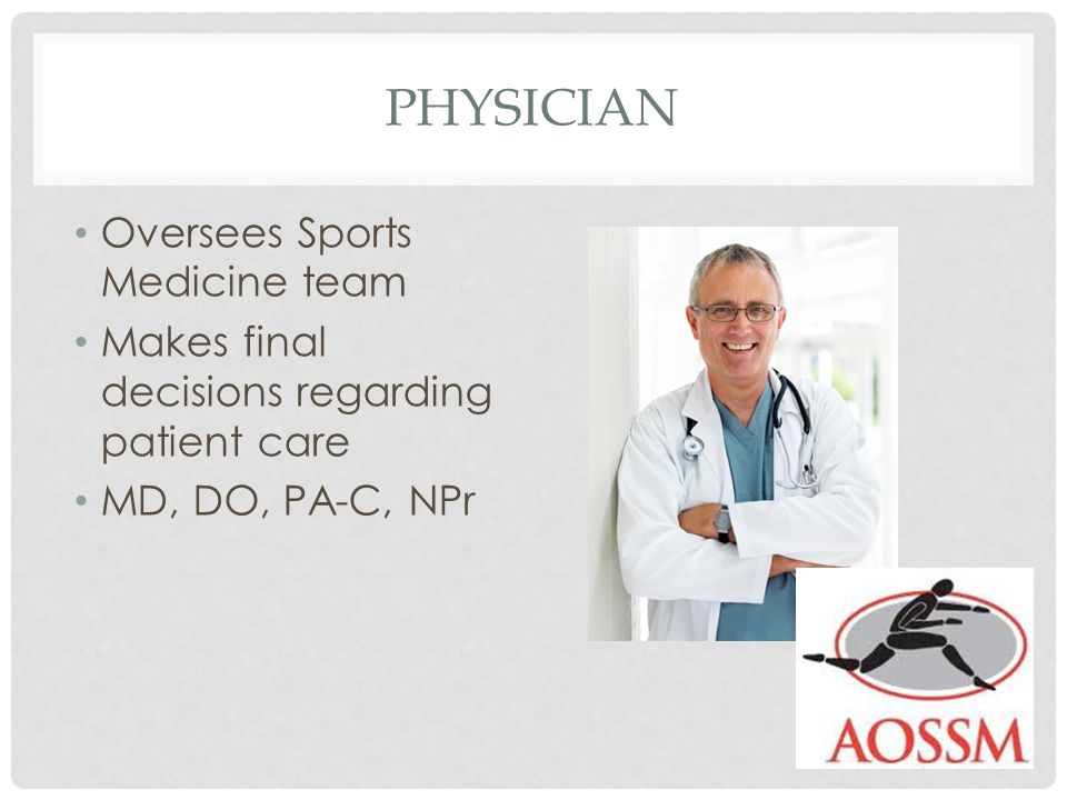 physician Oversees Sports Medicine team