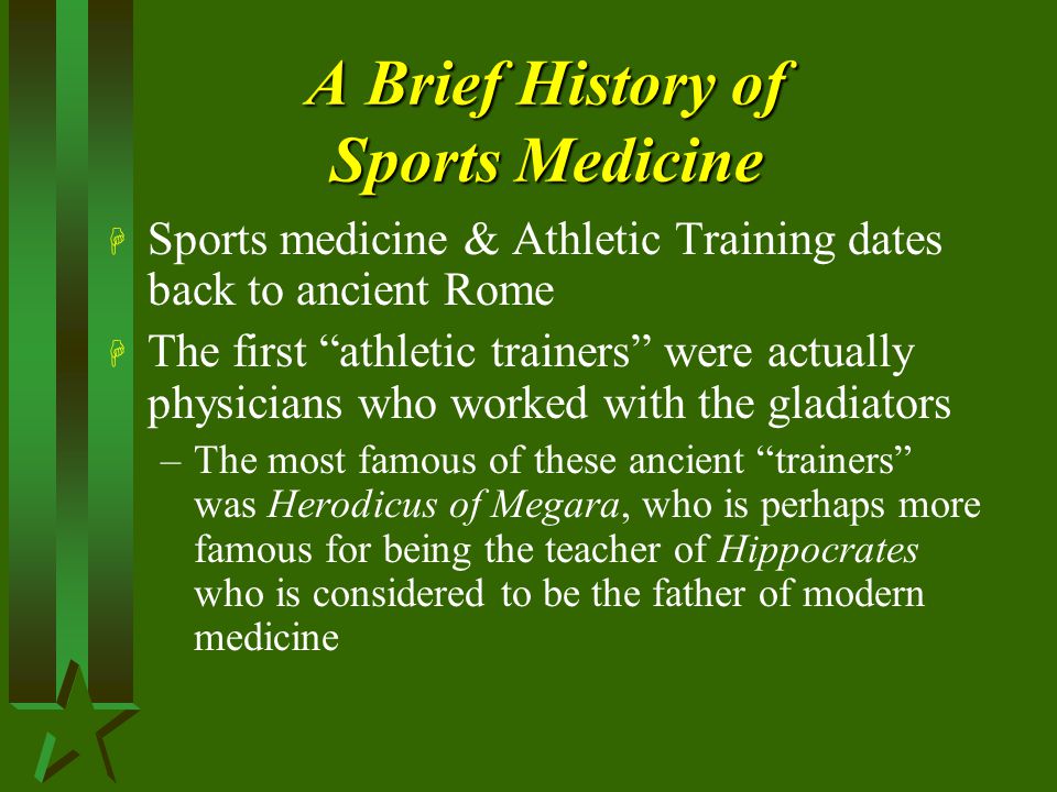 A Brief History of Sports Medicine