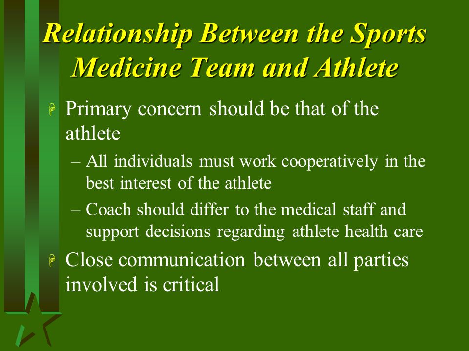 Relationship Between the Sports Medicine Team and Athlete