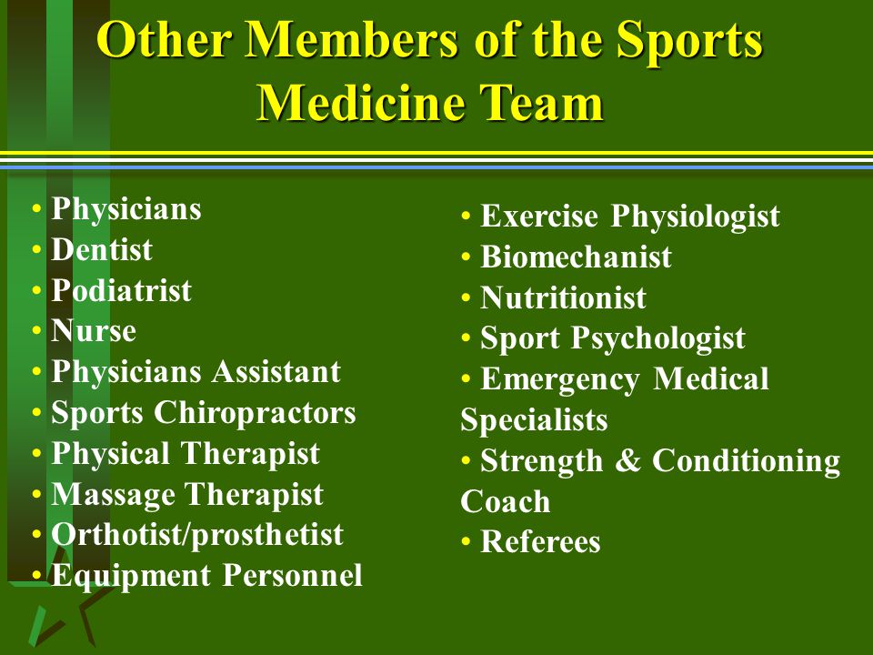 Other Members of the Sports Medicine Team