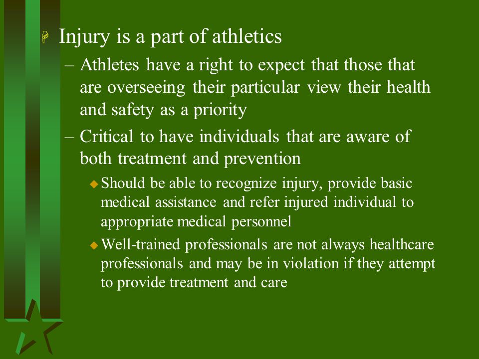 Injury is a part of athletics
