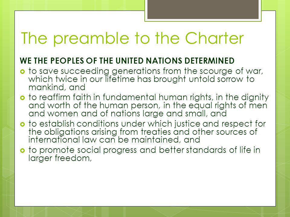 The preamble to the Charter