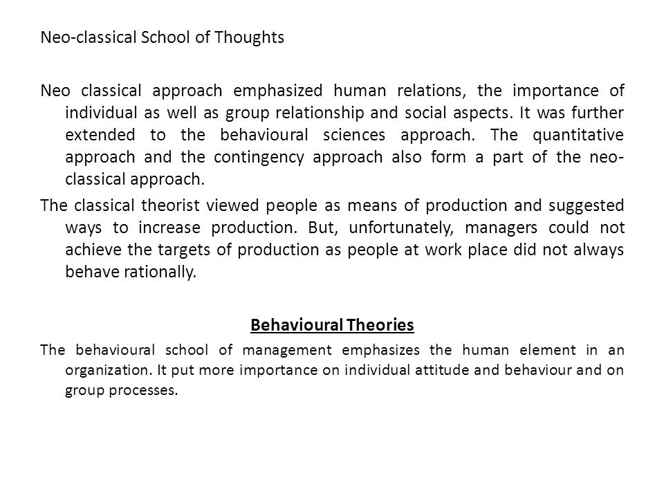 management thought the classical school
