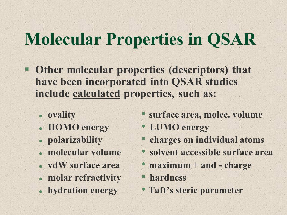 Molecular Properties in QSAR