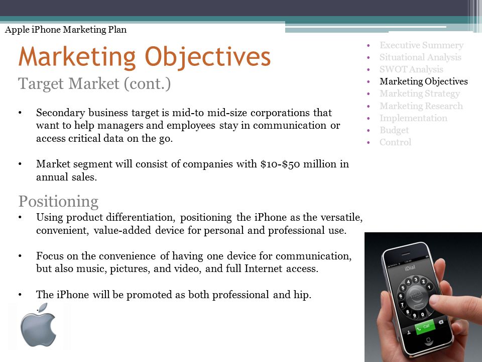 apple iphone marketing plan