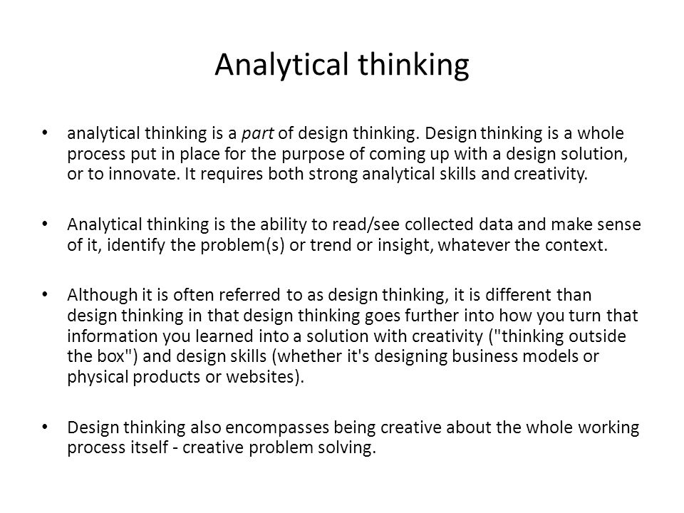analytical thinking and problem solving
