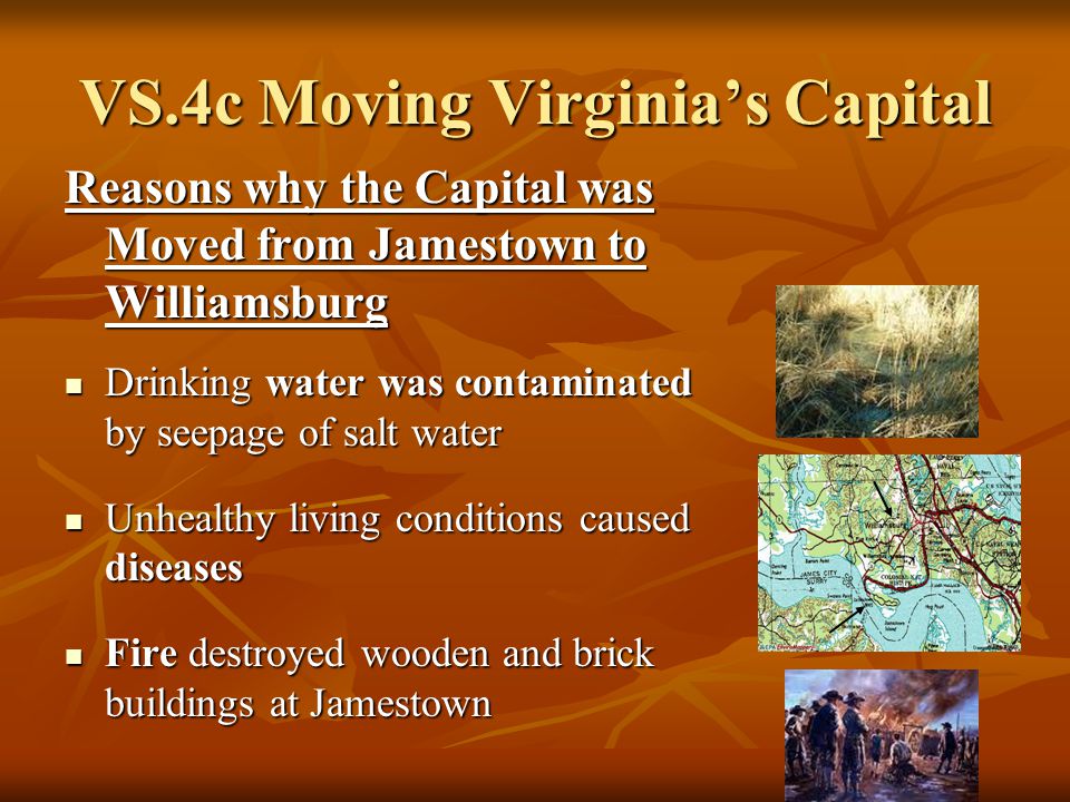Image result for the capital moved jamestown to williamsburg to richmond