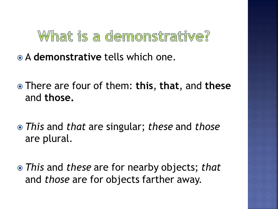 What is a demonstrative