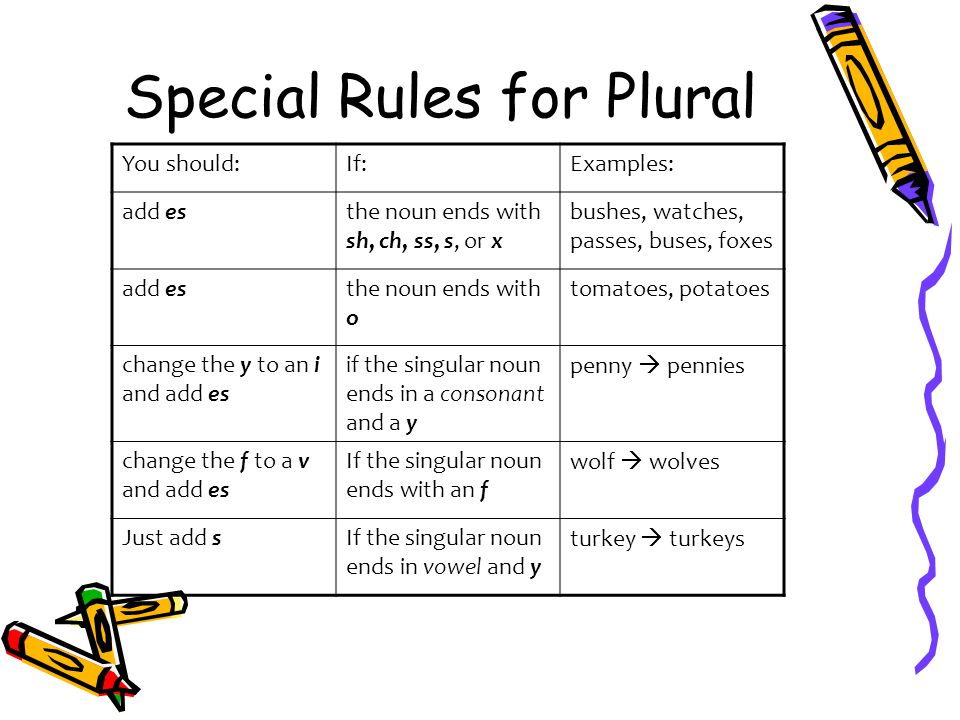 Special Rules for Plural