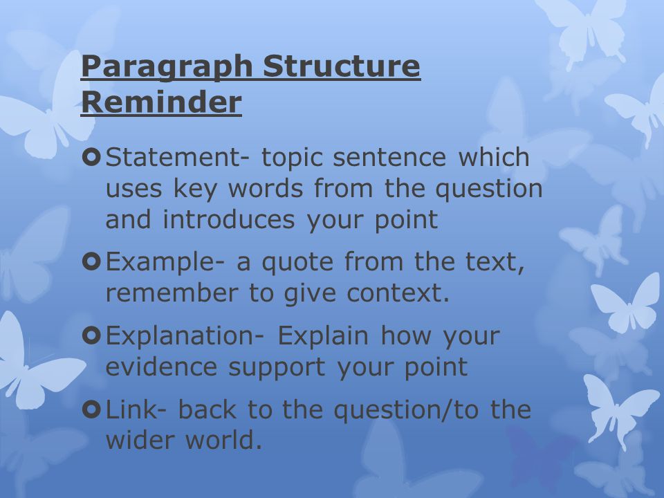 Paragraph Structure Reminder