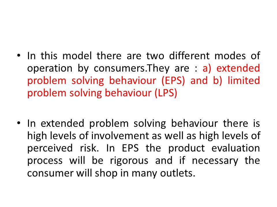In this model there are two different modes of operation by consumers
