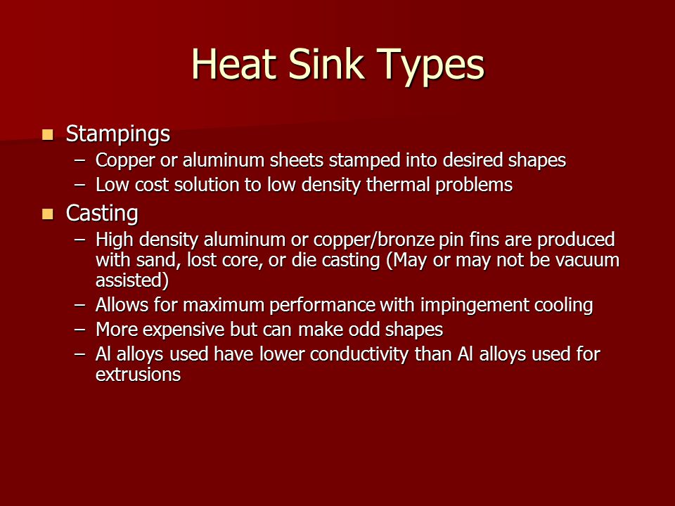 Heat Sink Selection Thermal Management Of Electronics Ppt