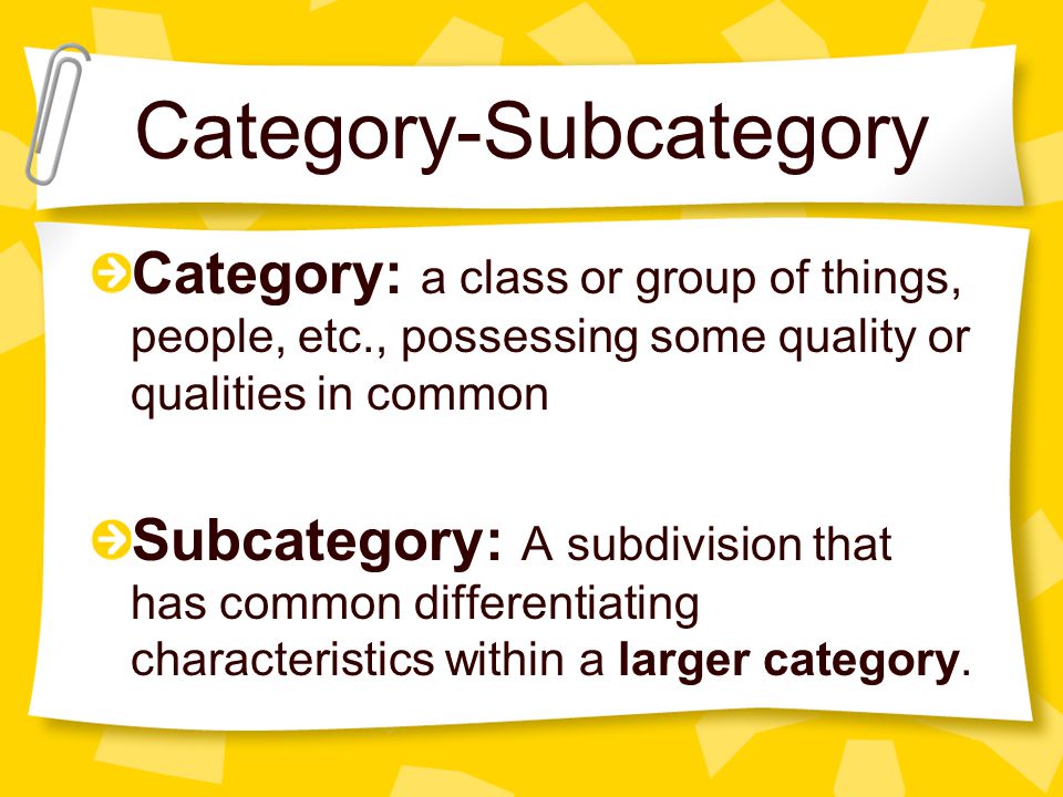 Category-Subcategory